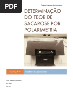 Determinação Do Teor de Sacarose Por Polarimetria