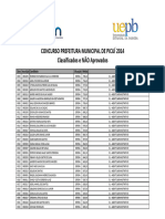 Concurso Prefeitura Municipal de Picuí 2014 Classificados e NÃO Aprovados