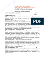 Sri Muthukumaran Institute of Technology: Ag3601 Engineering Geology LTPC 3 0 0 3 Course Objectives