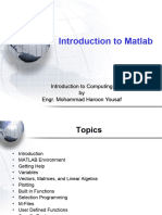 Introduction To Computing - Matlab