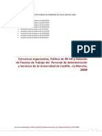 Politica de Recursos Humanos Estructura Organizativa y Relacion de Puestos de Trabajo Del PAS UCLM