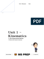 AP C Mech 1. Unit 1. Kinematics One Dimensional Motion Part 3