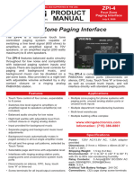 ZPI-4 Paging Interface, 4 Zones