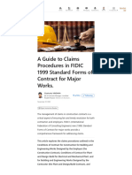 A Guide To Claims Procedures in FIDIC 1999 Standard Forms of Contract For Major Works.