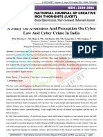 A Study On Awareness and Perception On Cyber Law and Cyber Crime in India