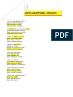 Rv-Raz. v. - Oraciones Incompletas - Refranes - Claves