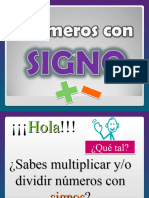 Regla de Multiplicacion y Division Con Signos