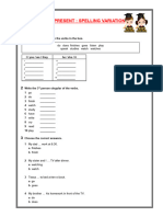 6° Grade SIMPLE PRESENT Spelling Variation 77