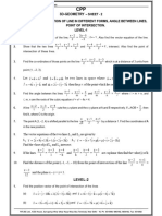 Sheet - 2 Straight Lines 1: Equation of Line in Different Forms, Angle Between Lines, Point of Intersection. Level-1