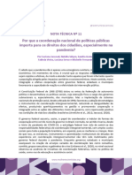 NT-11 Proque A Coordenação Nacional Das Políticas Públicas Importa para Os Direitos Dos Cidadãos