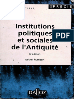 Institutions Politiques Et Sociales de L'antiquité