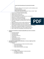 Preguntas para Boletín de Prensa Charla Informativa para La Prevención Del Suicidio