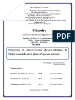 Extraction Et Caractérisation Physico-Chimique