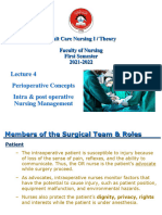 Lecture 4 - Intraoperative & Postoperative Nursing Management 2021-2022