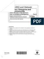 Additional Sample Assessment Material Unit 6 Principles of Management Part A