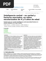 Inteligencia Verbal - No Verbal y Factores Asociados, en Niños Escolarizados de 4 y 5 Años de Edad