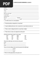 English Worksheet Class 5