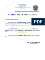 Certificate of Employment For Any Purpose