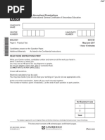 June 2017 (v1) QP - Paper 5 CIE Biology IGCSE