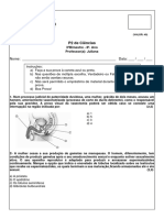 P1 - Ciências - 8º Ano - 3º Bim