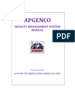 Apgenco: Quality Management System Manual