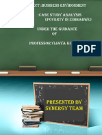 Subject:business Environment Topic:case Study Analysis (Poverty in Zimbabwe) Under The Guidance of Professor:vijaya Kumar.r