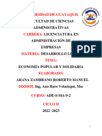 Ensayo ECONOMÍA POPULAR Y SOLIDARIA - Arana Roberto