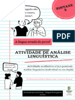 Caderno de Atividades - Análise Linguística A2