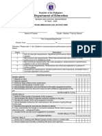 Work Immersion Evaluation Form