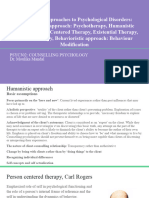 Counselling Approaches To Psychological Disorders - Humanistic Approach - Client Centered Therapy, Existential Therapy, Gestalt Therapy