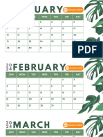 Green and White Minimalist 2024 Calendar