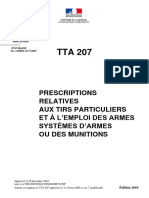 TTA 207 (2013) Prescriptions Aux Tirs Particuliers, Emploi Systèmes D'armes Ou Munitions