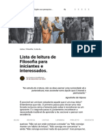 Lista - Lista de Leitura de Filosofia para Iniciantes e Interessados.