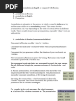 Assimilation of English Compared With Russian