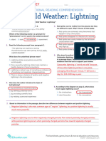 Answer Extended Informational Reading Comprehension Weird Wild Weather Lightning