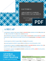 Lecture 6 Argument Forms Proving Invalidity