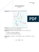 Fiche D'exercices Sur Les VECTEURS