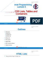 Lec. 5 HTML CSS Lists, Tables and Containers - Copy - 1bf80d4212115d0f4b770c174ba