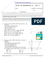 3º Teste de Matemática A 10º 5: 2º Período 07/02/20 Duração: 90 Minutos Nome: N.º: Classificação: O Professor