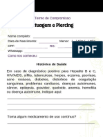 Documento A4 para Anamnese de Tatuagem e Piercing