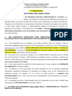 1 Convocação para A 2 Etapa - Edital 42 2023 - S.R.E. DE CACHOEIRO DE ITAPEMIRIM