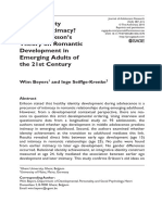 Does Identity Precede Intimacy? Testing Erikson's Theory On Romantic Development in Emerging Adults of The 21st Century