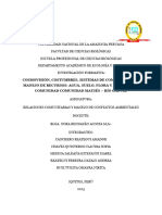 Cosmovisión, Costumbres, Sistemas de Comunicación y Manejo de Recursos: Agua, Suelo, Flora y Fauna de La Comunidad Comunidad Matsés - Río Gálvez