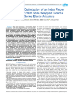 Design and Optimization of An Index Finger Exoskeleton With Semi-Wrapped Fixtures and Series Elastic Actuators