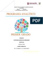 Programa Analitico de Primer Grado Diciplina Agricultura