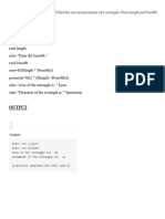 Write A Shell Script That Will Find The Area and Perimeter of A Rectangle Where Length and Breadth Are Given by The User