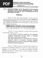 Provisional Selection List JE Mechanical 12122023