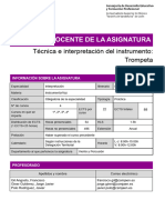 Técnica e Interpretación Del Instrumento (Trompeta)