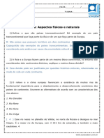 Atividade de Geografia Europa Aspectos Fisicos e Naturais 9 Ano Respostas