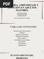 Diapositivas Memoria, Aprendizaje y Atención en Adultos Mayores